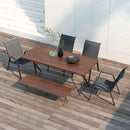 Grey 4-Piece Stacking Rattan Garden Seat Set