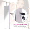 White LED Mirror Jewelry Cabinet Organizer