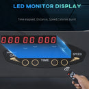 Black Steel Folding Motorized Treadmill with LCD Monitor