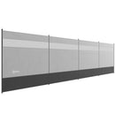 Grey Camping Windbreaker with Clear Windows, Carry Bag, Steel Poles - 725 x 140cm