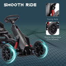 Black Kids Pedal Go Kart with Adjustable Seat and Handbrake