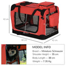 Red Foldable Pet Carrier for Small Pets - Portable Soft-Sided Travel Crate