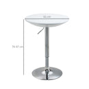 White Adjustable Height Round Bar Table with Swivel Painted Top
