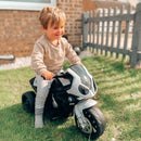 Black Electric Kids Ride-On Motorbike with Headlights and Music, 6V