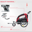 Black and Red 2-Seater Bicycle Baby Child Carrier Trailer
