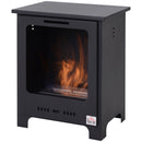 Black Freestanding Bioethanol Fireplace - 0.9L Tank, 3 Hours Burn Time