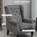 Dark Grey Retro Wingback Armchair with Button Tufted Design