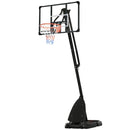 Adjustable Basketball Hoop Stand with Sturdy Backboard, Portable Wheels - Black
