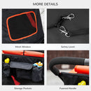 Red Foldable Pet Stroller for Medium and Large Dogs