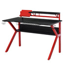 Red Gaming Desk with Monitor Stand and Accessories, 120cm