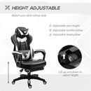 White Gaming Chair with Lumbar Support, Footrest, and Headrest