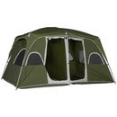 Green 2-Room Family Camping Tent for 4-8 People with Large Mesh Windows