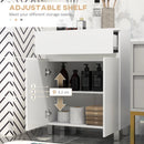 White High Gloss Bathroom Storage Cabinet with Doors, 60x30x80 cm