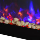 Black LED Electric Fireplace with Remote Control and Timer
