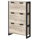 Narrow Shoe Storage Cabinet - Natural Wood-Effect - 18 Pairs