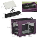 Purple Pet Carrier with Cushion for Miniature and Small Dogs - 69cm