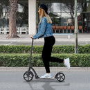 Black Foldable Kick Scooter with Shock Absorption for Teens and Adults