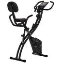 Black Foldable Recumbent Exercise Bike with 8-Level Magnetic Resistance