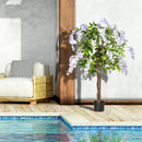 Realistic Purple Wisteria Flower Tree in Pot - Indoor/Outdoor Decor, 110cm