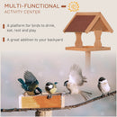 Wooden Bird Feeder Stand with Cross-shaped Support Feet - Weather Resistant