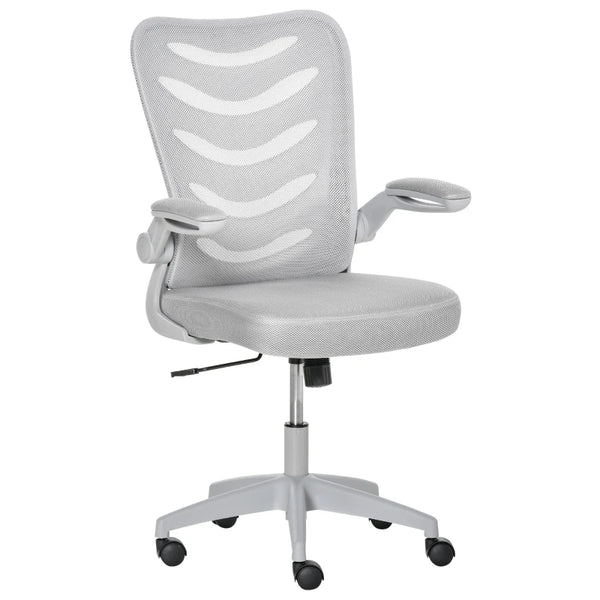 Grey Mesh Office Chair with Lumbar Support & Adjustable Height