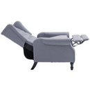 Light Grey Reclining Wingback Armchair with Footrest