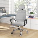 Grey Mesh Office Chair with Headrest, Lumbar Support & Armrest