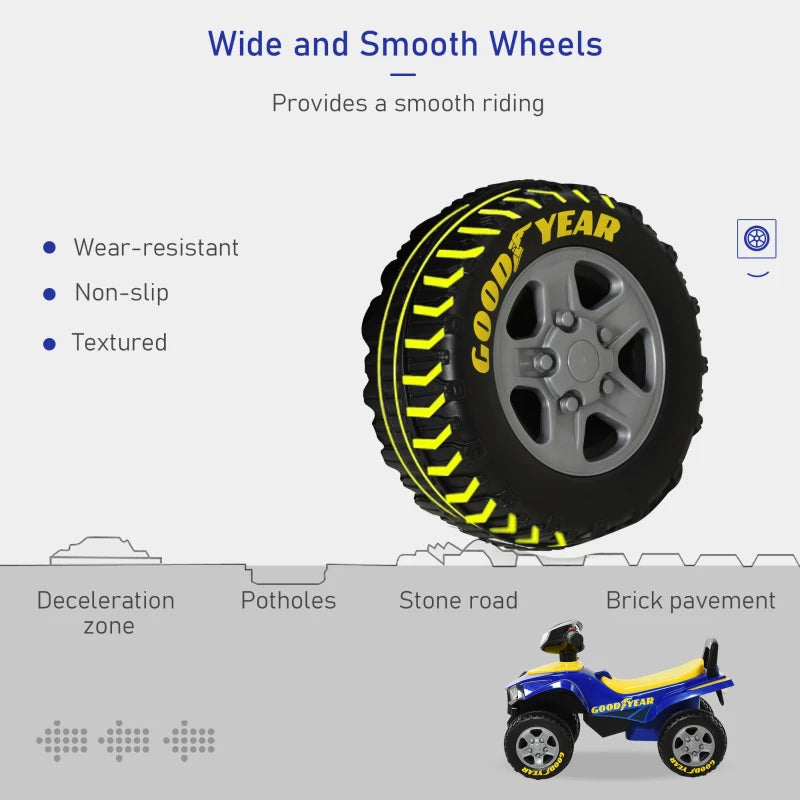 Yellow and Blue Toddler Sound Quad Bike Walker