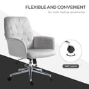 Light Grey Linen Swivel Computer Chair with Armrest