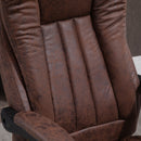 Brown Microfibre Home Office Chair with Reclining Function & Footrest