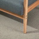 Modern Grey Fabric Sofa with Tufted Design and Rubberwood Legs