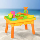 Blue Sand and Water Play Table Set with Lid and Accessories