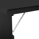 Black Wall-Mounted Drop-Leaf Table with Chalkboard and Shelf