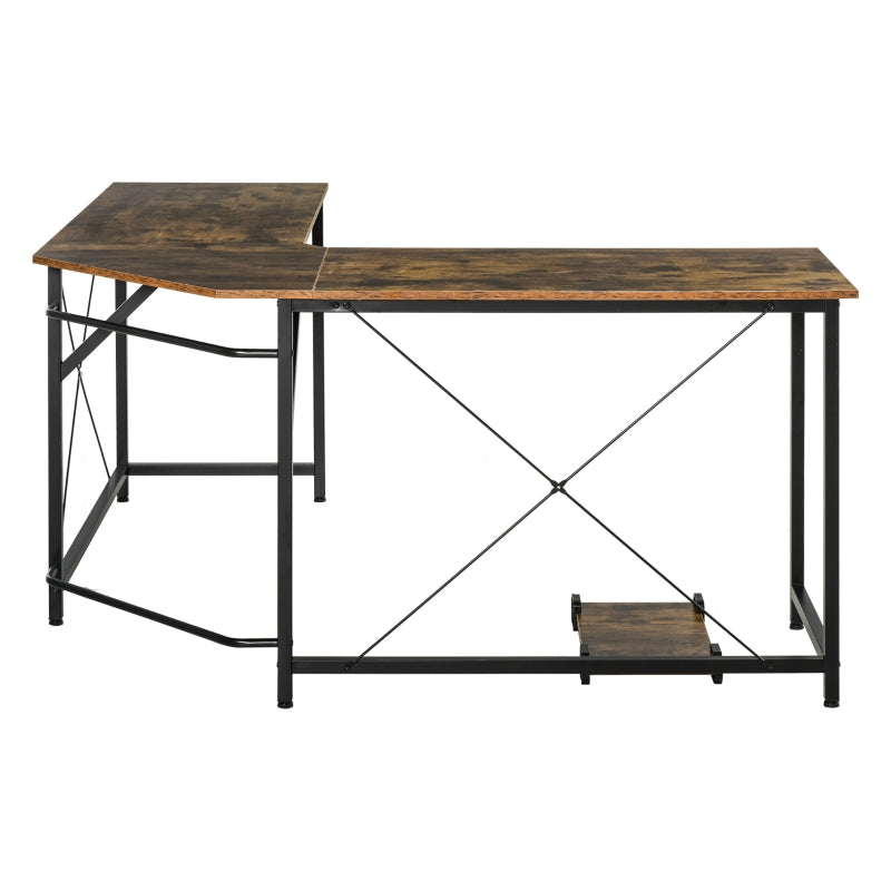 L-Shaped Black Gaming Desk - Home Office Computer Workstation