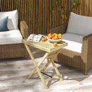 Wooden Garden Table - Natural Wood Finish, 44 x 68cm