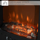 Black Electric Fireplace Stove with Realistic LED Flame Effect