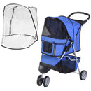 Blue Dog Stroller with Cover for Small Pets