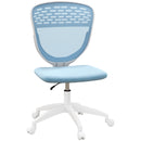 Blue Mesh Office Chair with Swivel Wheels