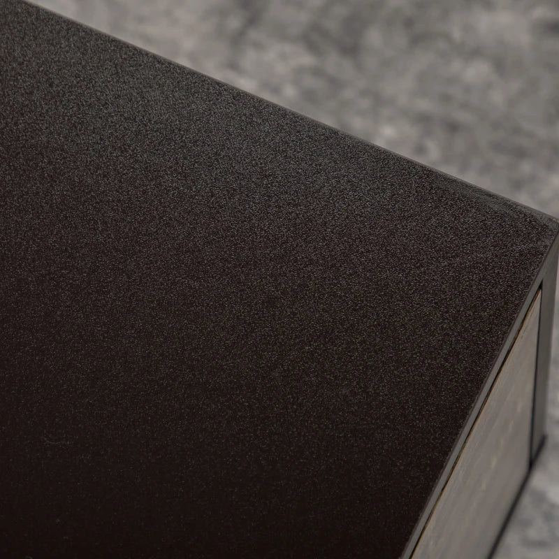 Modern Black Coffee Table with Storage Shelves and Drawers
