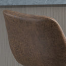 Brown Adjustable Height Swivel Barstools Set for Home Pub