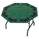 Green Octagon Poker Table with Cup Holders - 8 Player