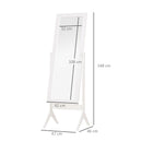 White Freestanding Adjustable Dressing Mirror 148x47cm
