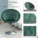 Green Velvet Swivel Vanity Chair with Adjustable Height