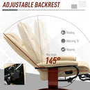 Cream Faux Leather Reclining Armchair with Footrest