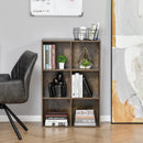 Rustic Brown Cubic Bookcase Shelves - Study, Living Room, Office Storage