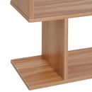 Maple Wood S-Shaped 6-Shelf Room Divider Bookcase