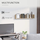 Wall Mount Media Storage Rack - Natural Wood Colour
