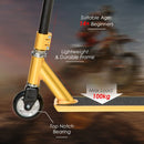 Gold Entry Level Stunt Scooter with Aluminium Deck for Ages 14+, ABEC 7 Bearings
