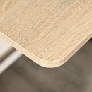 White and Oak Home Office Writing Desk with Storage Shelf