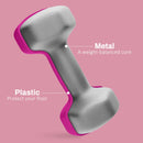 Hexagonal Pink Dumbbell Set - 2 x 3kg Weights for Home Gym